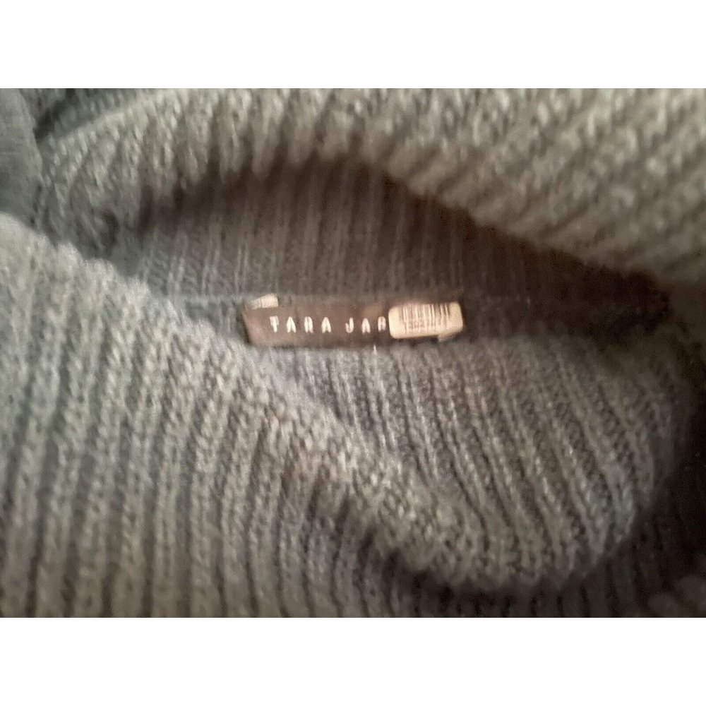 Tara Jarmon Paris Women's Wool Blend Green Cowl Neck Sweater Gold Buttons Large - Picture 8 of 10